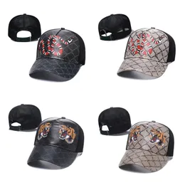 Bollmössor Fashion Designer Baseball Hat Men and Women Baseball Hat Brand Tiger Hat Bee Snake Brodery Bone Men's Leisure Sun Hat Sports Mesh Truck Hat