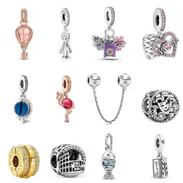 925 libbre d'argento New Fashion Charm Mongolfiera Ciondolo Globo Perline Estate Pesce Accessori fai da te Perline