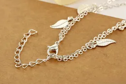 Prosty srebrna złota podwójna warstwowa brzęczenie łańcucha kostki Bracelets Summer plażowy łańcuchy stóp biżuterii dla kobiet woli i piaszczyste