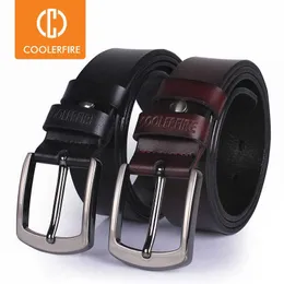 Belts Ccoolerfire High qualit genuine leather belt new luxury designer men belts cowskin fashion buckle for jeans Z0228