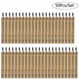 Tandbrush 50pack naturlig bambu trä es mjuka borst capitellum fiber tänder borsta miljövänligt oral vård grossist 230228