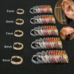 2 sztuk Rainbow Little Huggies kolczyki koła ze stali nierdzewnej dziewczyna małe pierścienie chrząstka mała Helix Piercing Tragus koło mężczyźni obręcze 8mm