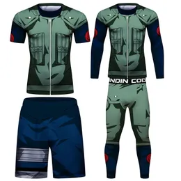 Mens Tracksuits mma bjj boks spor tişört seti rashguard jiu jitsu tshirts spor fitness muay thai dövüş forması kickboks tayt 230228