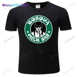 Erkek Tişörtleri Yeni Yaz Korova Süt Bar T-Shirt Erkekler Ultravyonce Serin Tee Filmi A Clockwork Turuncu Top Tees artı Pamuk Tshirt 0301H23