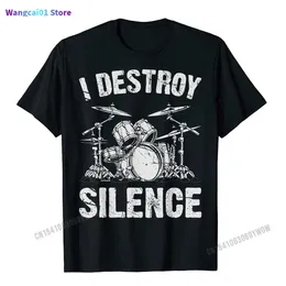 Herren T-Shirts I Destroy Since Drumming Vintage Schlagzeuger Drumset Drum Set T-Shirt Harajuku Baumwolle Casual Tees Süße Jugend T-Shirts Lustig 0301H23