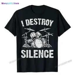 Camisetas masculinas eu destruo desde que tamborra bateria vintage tambor thrumset conjunto de camisetas harajuku algodão tees casuais fofos tshirts jovens engraçados 0301h23