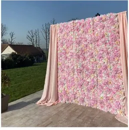 2023 Dekoratives Blumenpanel für Blumenwand, handgefertigt mit künstlichen Seidenblumen für Hochzeit, Wanddekoration, Babyparty, Party-Hintergrund