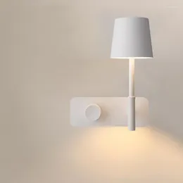 WALL LAMPS DIMMEAL LED 램프 스위치 및 USB 인터페이스 패션 화이트 라이트 픽스처 침실 통로 옆에있는 조명 스콘 옆