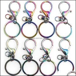 Key Rings Chromatic Rainbow Keychains Metal Chain Ring Split Uni Keyring Holder Accessories Drop Delivery Jewelry Dh4Gn