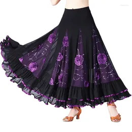 Stage Wear Ballroom Dance Long Skirts Performance Costumes Women's Waltz Modern Standard Skirt Halloween Practice Dress