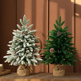 Decorazioni natalizie Grande 60/90CM Pacchetto casa Finestra Soggiorno Decorazione PE Albero verde bianco artificiale 2023 Anno Decor