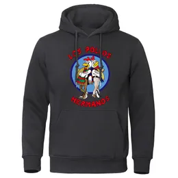 Hoodies dos homens moletom outono inverno carta impressão los pollos hermanos masculino frango irmãos pullovers de alta qualidade topos 230228