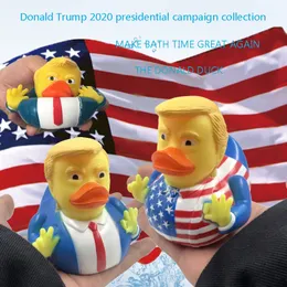 Wasserspielzeug Geräuschmacher Dusche Ente Kind Badeschwimmer Spielzeug Cartoon Trump Ente Bad Dusche Wasser schwimmend US-Präsident Gummiente Babyspielzeug