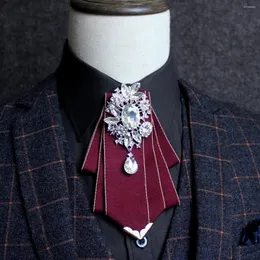 Bow Ties VintageBritish Style Groom Uniform Silk Tie For Men's Wedding Dress Suit Shirt Collar Accessories Blue Black Red Pink