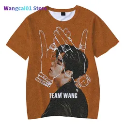 Camisetas masculinas jackson wang 3d t-shirt unissex redondo pescoço casual mole kpop got7 homens mulheres moda thee thee 0301h23