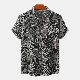 Męskie koszulki męskie ubranie 2022 Summer Men's Floral Design European American Style Shortsleeved Beach Holiday Shirt Camisas Para Hombre Z0224