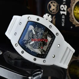 Fashion Mens Skelett Gummi Uhren Automatische Bewegung Männer berühmte Designer für Männer Sport Watch Montre de Luxe Armbanduhren2549