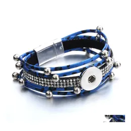 Car DVR Charm Bracelets igtnic Pu Leather Mtilayer 18mm Snap Button Bracelet Colorf Women Men Punk Bangle Noosa S180 Drop Dropen
