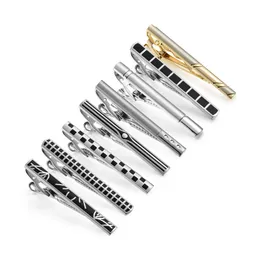 Manschettlänkar 8 PCS Metal Tie Clip Set med presentförpackning Bröllopsgäster för manskjorta Manschettknappar Mäns make Luxury Jewelry Business 230228