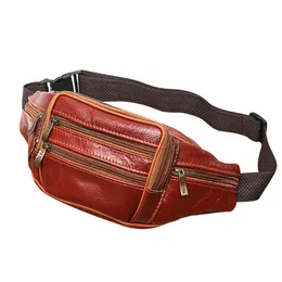 Midjepåsar unisex bälte Fanny Pack dragkedja fickan fritid mode rese messenger axel paket väska pu läder sport bröst