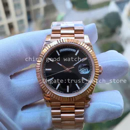 Męskie zegarki Mężczyźni Watch Watch BPF Black Dial Automatyczny 2813 Ruch BP Data Everose Rose Gold Crystal Chocolate BP Fabryka Factory zegarek