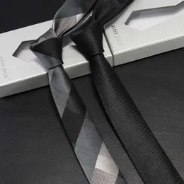 Pescoço laços de pescoço de luxo 5cm de alta qualidade de alta qualidade Jacquard Tabela preta Tie formal 100 Natural Silk Masculino Homem Festa de Casamento de Colhes Presente J230227