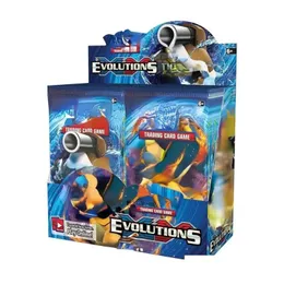 ألعاب البطاقات 324 PCS بطاقات TCG XY Evolutions Booster Display Box 36 Packs Game Kids Collection Toys Paper Drop Drop