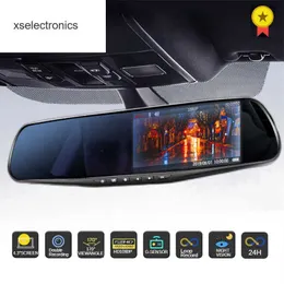 Update 4.3in 24H Driving Recorder HD 1080P Mirror Car Dash Cam Dual Lens Video Recorder Car DVR Dash Camera Black Box Dashcam NEW 2022 Car DVR