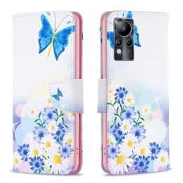 Casos de flores para Infinix Hot 11 10 Play 11s 11t Nota 11 zero x neo nfc x6811b wallet pu tpu couro capa capa