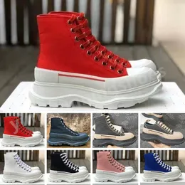 Designer Boots Fashion Casual Shoes Tread Slick Canvas Sneaker Arrivals Platform Shoes High Triple White Royal Pale Pink Red Women Y66