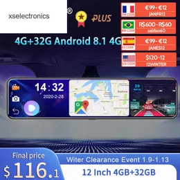 Güncelleme OBEPEAK D91 12 "araba dvr'ı Dikiz Aynası 4G Android 8.1 Çizgi Kam GPS Navigasyon ADAS Full HD 1080P Araba Video Kamera Kaydedici DVRS Araba DVR