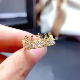 Pierścienie klastrowe w stylu korony trzask moissanite kamień szlachetny dla kobiet biżuteria