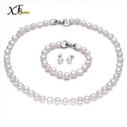 Orecchini Collana XF800 Parure di gioielli di perle Barocco naturale Perla d'acqua dolce Collana Orecchini Bracciale Fine Gioielli da sposa Per le donne Trendy Xf1002 230228