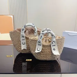 Słomkowe luksusowe torby designerskie torebki torebki choebag torebki plażowe luksusowe torby na torbę kobiety mody litery nadruk ramię w torbie krzyżowe torebka 230220