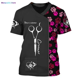 Men's T-Shirts Summer Fashion mens t shirt Latest Dog Groomer Pesonalized 3D All over Printed Unisex Tshirt street Casual sports T-shirt DW174 0301H23