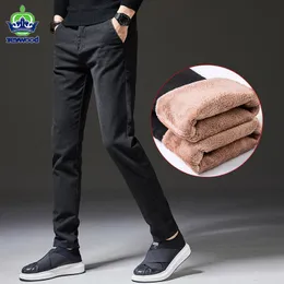 Męskie spodnie Jeewood Winter Męskie Spodnie Casual Pants moda biznesowa Slim Fit Gruste Grey Blue Black Botton Spodni Mężczyzna 230228