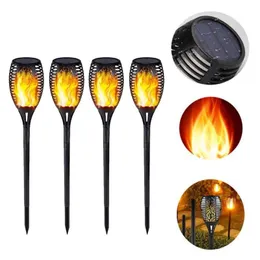 Lampy trawnikowe 2PCS LED Solar Płomienie Światła Outdoor IP65 Wodoodporny ogród światło Lampa migocząca Lampka na dziedziniec