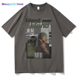 Men's T-Shirts Blond Frank Ocean Hip Hop Oversized Tshirt Cotton Casual Printing T-shirt Clothing Men Women Summer Fashion Short Seve Tee 0228H23