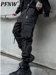 Herrbyxor PFNW Höst Vår Funktionell Safari Style Overall Herrmode Lös Casual Ungdom Cargo Byxor Techwear 12A5573 230228