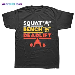 Herr t-shirts roliga kraftlyftande squat bänk deadlift viktlyftning t skjortor bomull streetwear korta seve födelsedagspresenter sommar t-shirt 0228h23