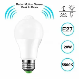 مصابيح LED 85-265V E27 PIR Motion Sensor LAMP 12W 15W 18W مع ​​مستشعر الحركة B22
