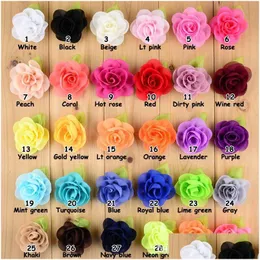 Acessórios para o cabelo Chiffon Rose Flor Hairpins Crianças Folhas Verdes Crianças Baby Delicado Droga de CLIP