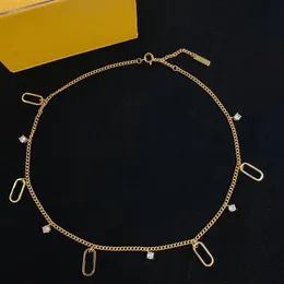 Spridda pronginställning av diamanthalsband kvinnliga mässingsring prydnadsarmband kvinnor smala justerbara hänghalsband