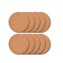 Table Mats Cork Coasters Handy Round Square Shape Dia 9Cm 10Cm Plain Natural Wine Drink Tea Coffee For Home Office Kitchen