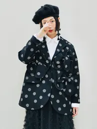 여자 양복 블레이저 Imakokoni 원래 웨이브 포인트 활 장수 여성 직선 튜브 통근 봄과 가을 다목적 외투 여성 230228