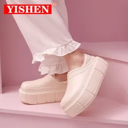 Slippers YISHEN Women Slippers Winter Warm Plush Waterproof Platform Solid Slides Footwear Bedroom Indoor Chunky Shoe Zapatillas De Mujer Z0215