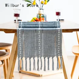 Biegacz stołowy Boho Dekorunta gastronomiczna naturalny dom ślubny z ręcznie tkanym bawełnianym tkaniną kawiarni 230227