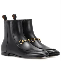 Top Luxury Winter Jordaan Black Leather Ankle Boots Women Comfort Walking Shoes Fashion Booties Original Box EU35-41245w