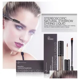 Ögonbrynsförstärkare Pudaier Waterproof Liquid Makeup With Brush Professional Eye Brow Tattoo Märke Långvariga pigment Gel Drop Deli DHVWD