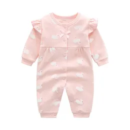 Jumpsuits Princess Style Born Baby Girls Clothes 100% Cotton Baby Rompers Mjuka spädbarnskläder Toddler Baby Girl Jumpsuits 230228